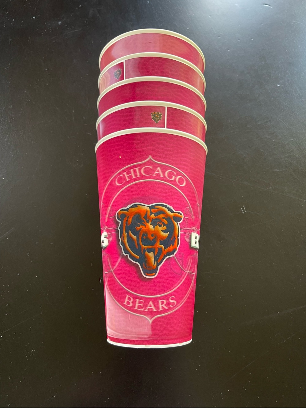 Chicago Bears Holographic 3D Plastic Football Tumblers